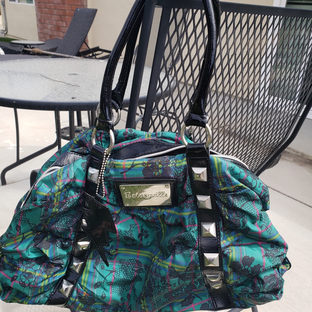 Betsey Johnson Teal and Black Satchel